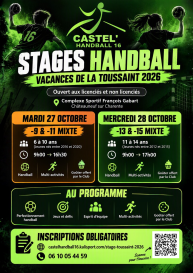 STAGE VACANCES OCTOBRE 2026